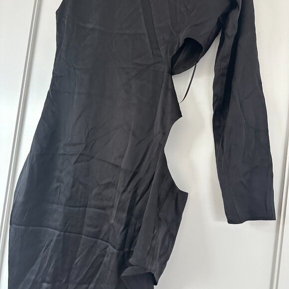 NWT Mother Of All Vesta Asymmetrical Dress Black Sz Small Cut-out One Shoulder - Picture 11 of 11
